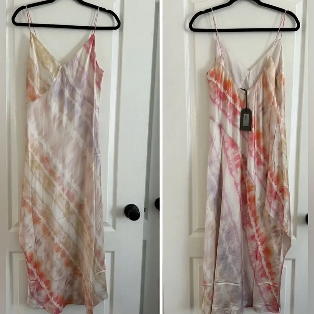 NWT All Saints Melody Marea Rainbow pink dress size 8 - Picture 4 of 5
